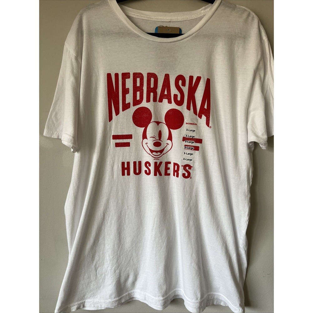 Nebraska Cornhuskers Huskers Walt Disney Mickey Womens XL Short Sleeve Shirt NWT